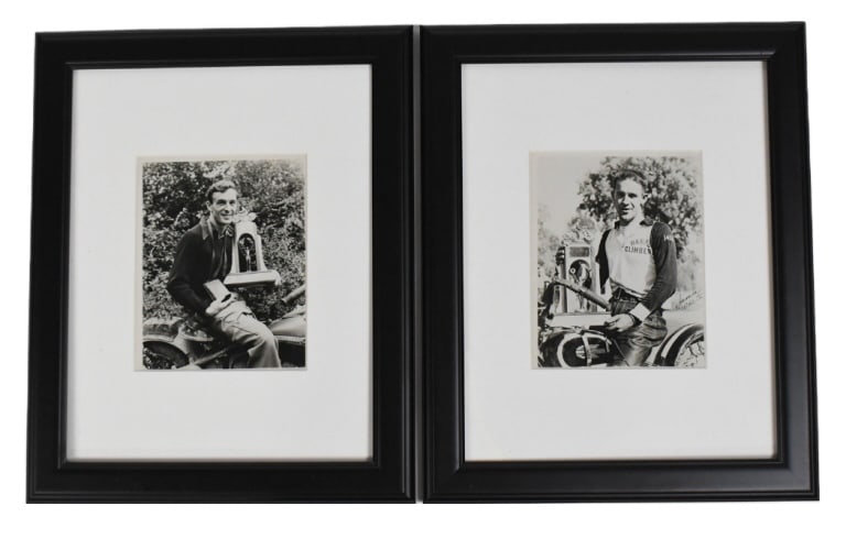 (2) 1950s Harley-Davidson Motorcycle Racing Photos (1 of 10)