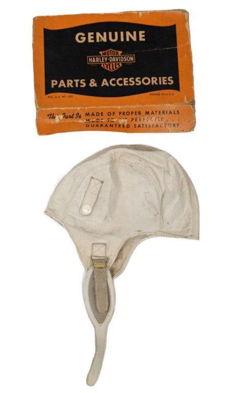 1940s Harley-Davidson Clipper Leather Helmet w Box (1 of 11)