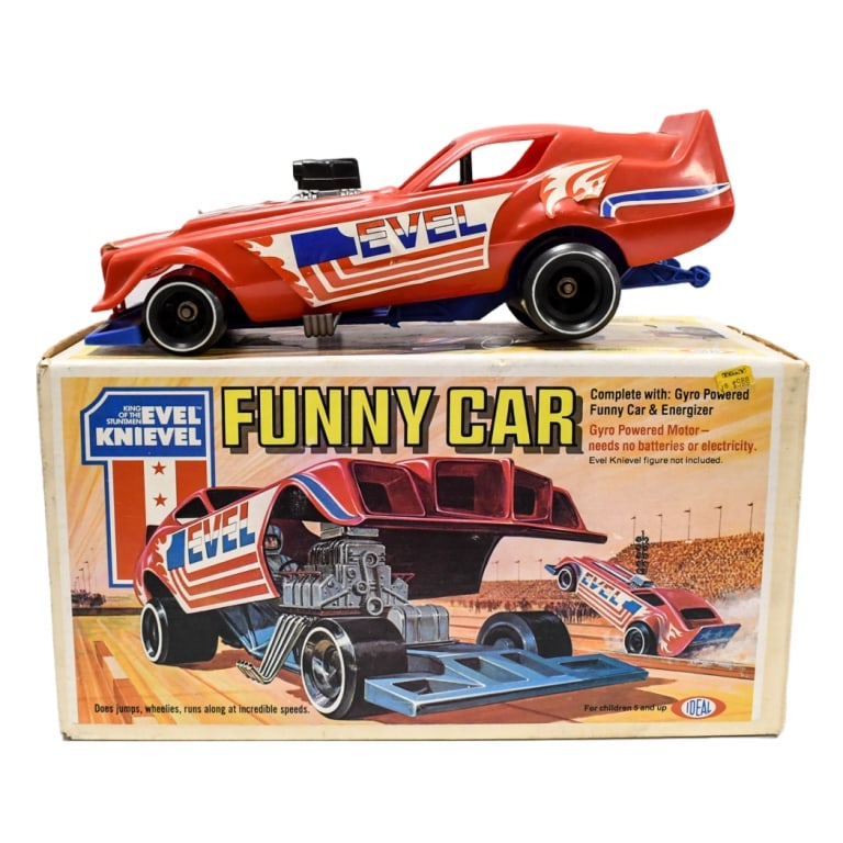 Vintage 1976 Ideal Evel Knievel Funny Car In Box (1 of 13)