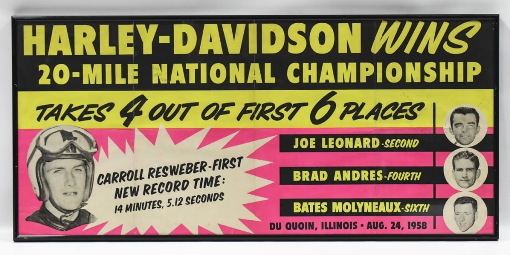 1958 Harley-Davidson Motorcycle Race Dealer Poster (1 of 9)