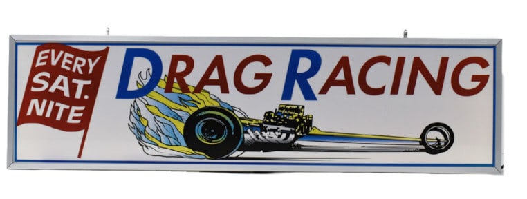 Drag Racing Saturday Nite Lighted Fantasy Sign (1 of 7)