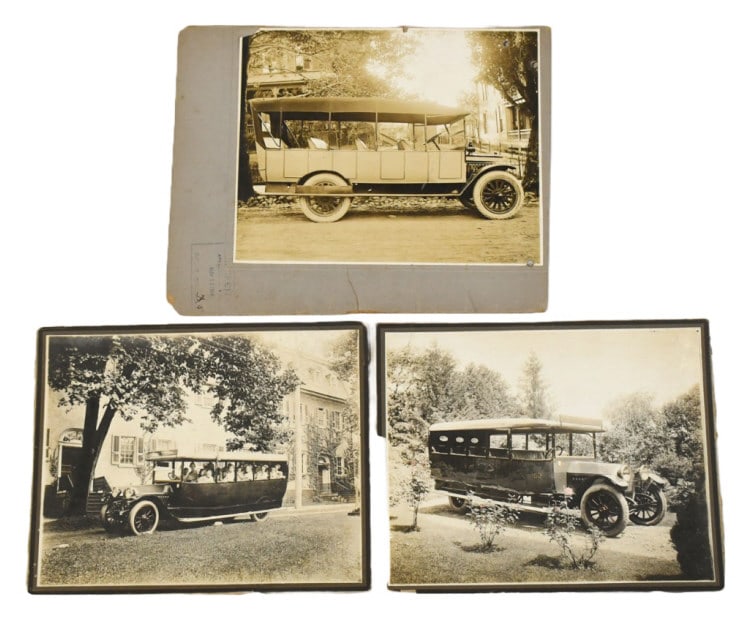 (3) Early 1900s Coach Bus Colorized Photographs (1 of 9)
