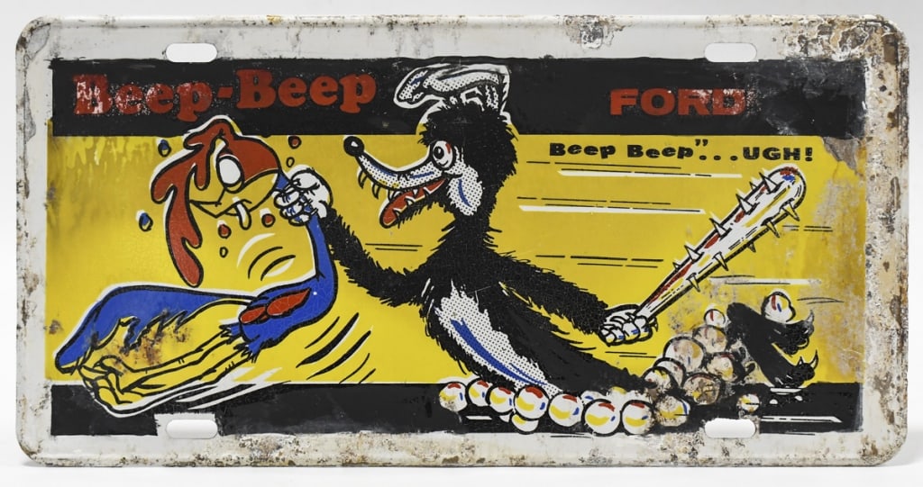 Vintage Ford Vs Plymouth Road Runner License Plate (1 of 5)