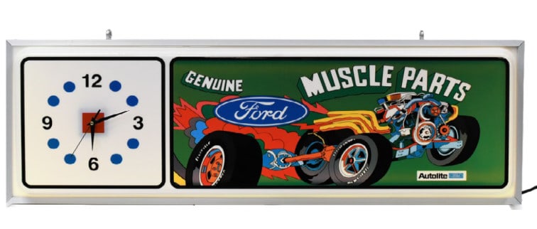 Ford Muscle Parts Dealer Lighted Fantasy Clock (1 of 19)