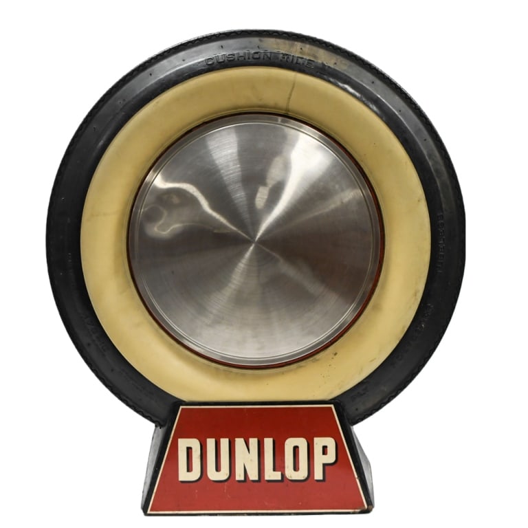 Vintage Dunlop Tires Advertising Display w/ Wheel (1 of 7)