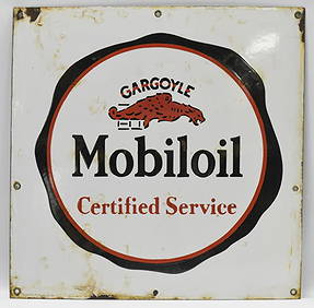 Early SSP Mobiloil Gargoyle Certified Service Sign (1 of 8)
