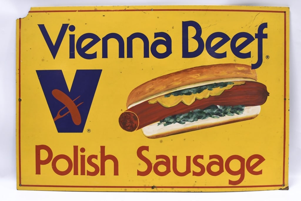 Vintage Vienna Beef Polish Sausage Masonite Sign (1 of 7)