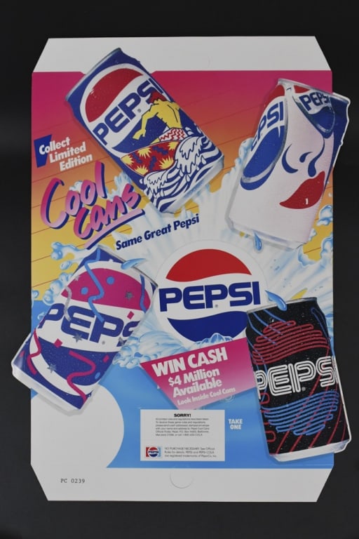 Vintage NOS Pepsi Pop Cool Cans Store Display Sign (1 of 9)