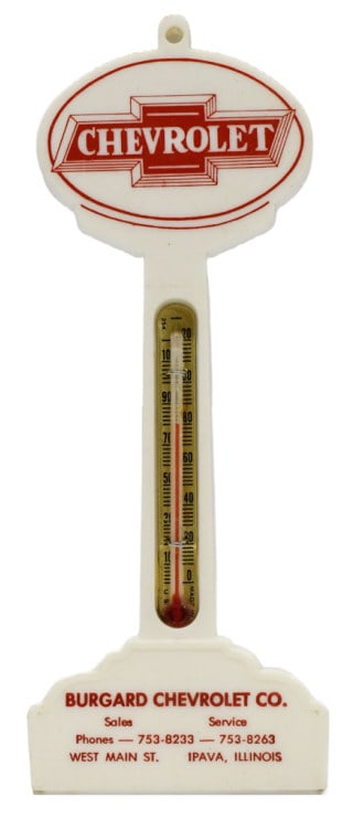 Vintage Burgard Chevrolet Dealer Pole Thermometer (1 of 6)