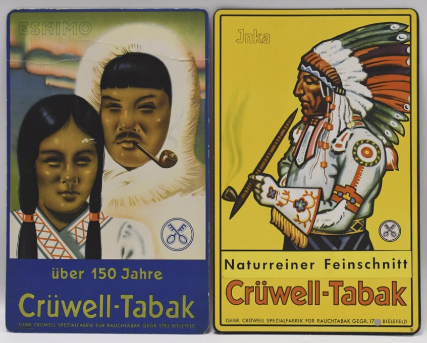 (2) Vintage Cruwell-Tabak Tobacco Easel Back Signs (1 of 11)