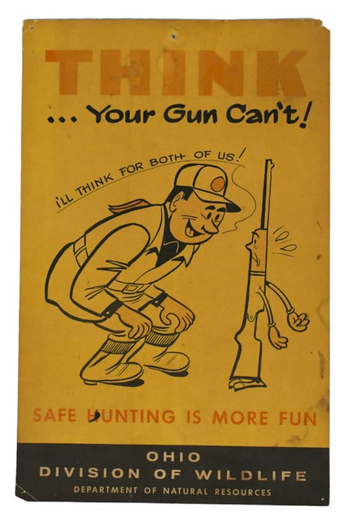 Vintage Ohio Wildlife Dnr Gun Safety Poster Auction