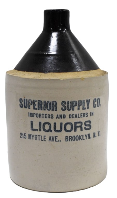 Early Superior Supply Liquor Stoneware Whiskey Jug (1 of 9)