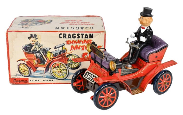 Cragstan Japan Tin Battery Op. Shaking Antique Car (1 of 8)