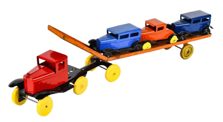 Wyandotte Toys Car Carrier w/ (3) Cars (1 of 9)