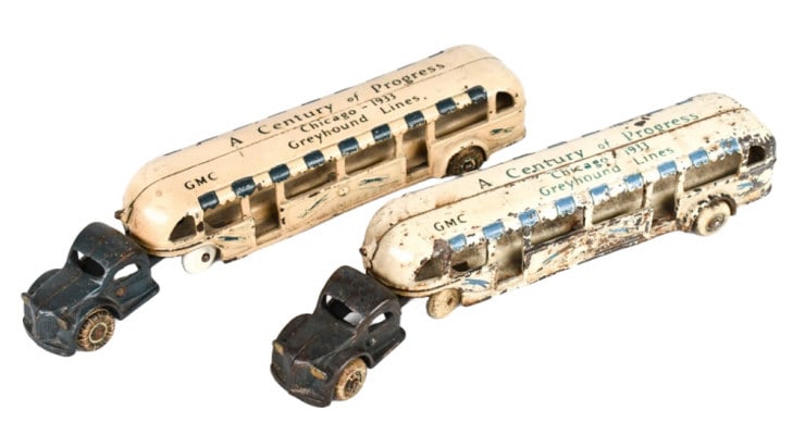 (2) Arcade Century Of Progress Greyhound Bus 11" (1 of 8)