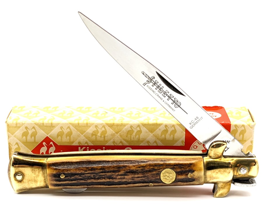 Kissing Crane Stiletto Folding Knife Kc 48 W/ Box