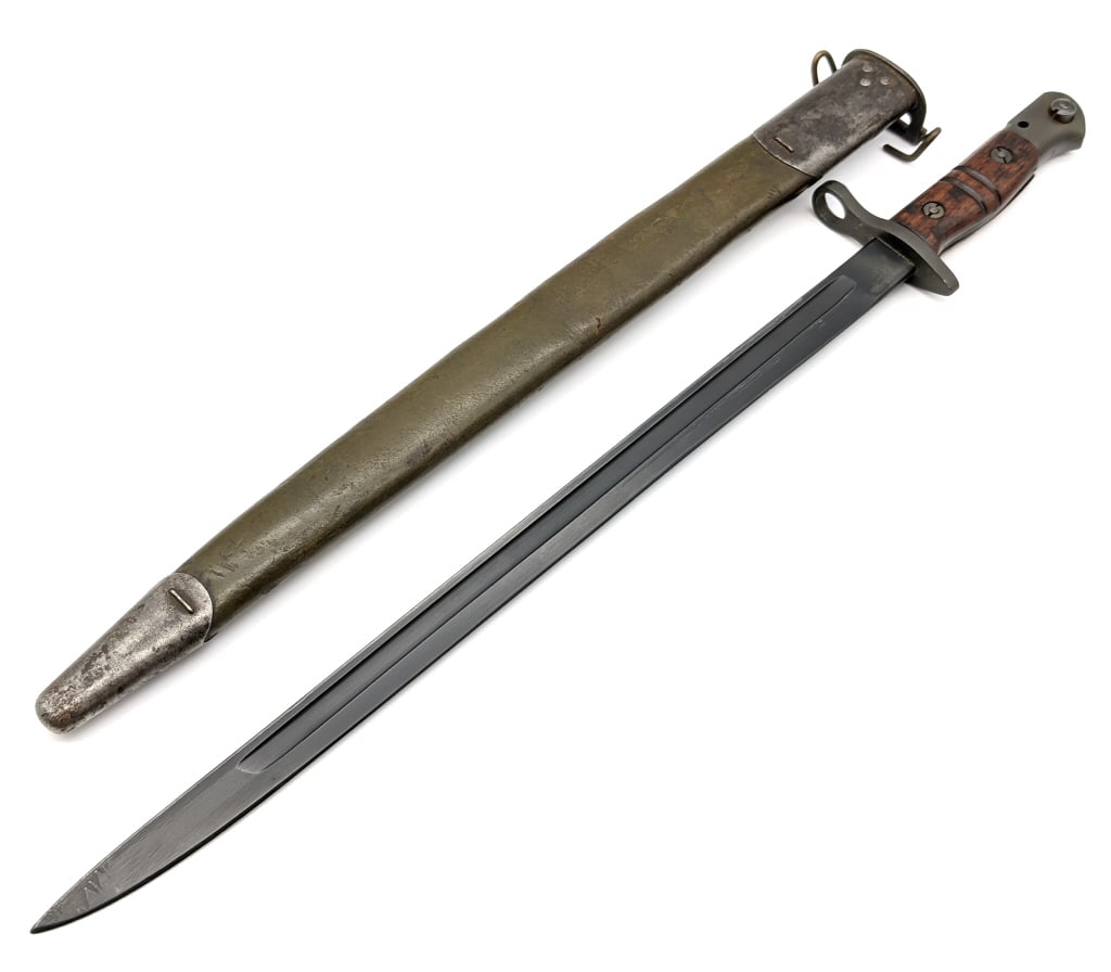Ww1 Us Model 1917 Trench Gun Bayonet W/ Scabbard Auction
