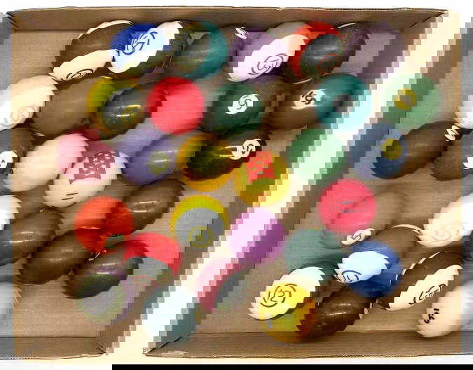 (27) Assorted Vintage Pocket Billiard Balls Auction