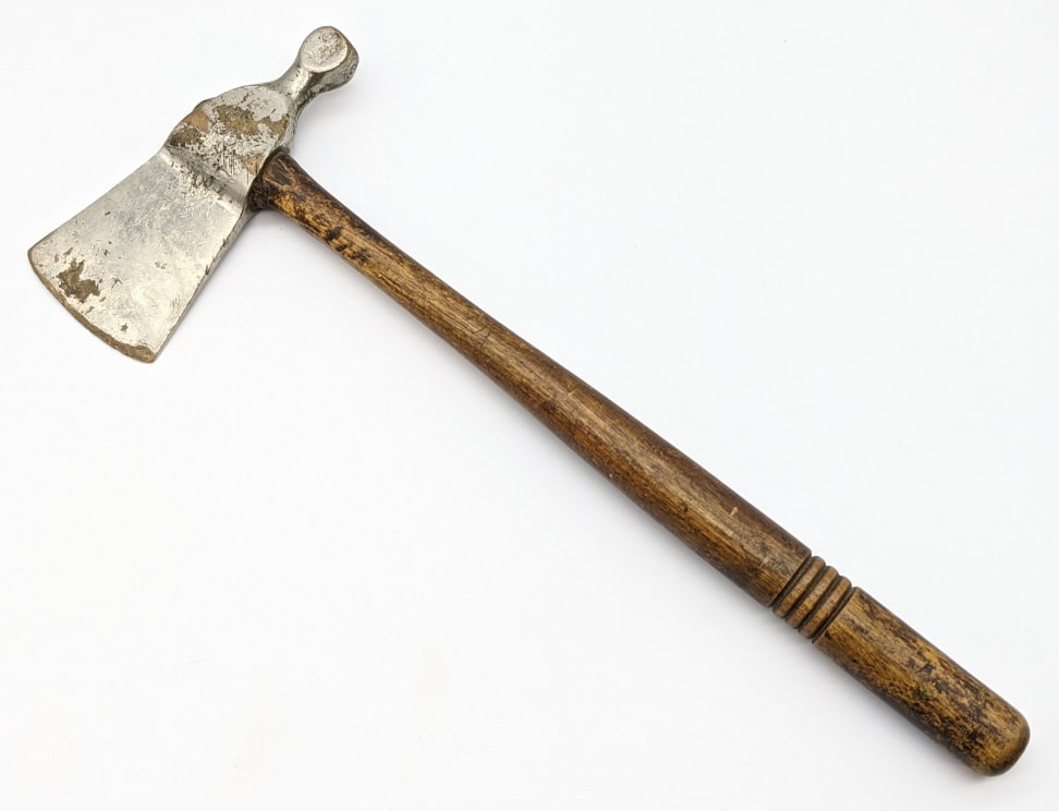 Very Unique Marbles Three Line Stamp Brass Axe (1 of 6)