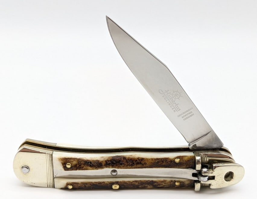 Hubertus Solingen Lever Lock Stag Switchblade (1 of 4)