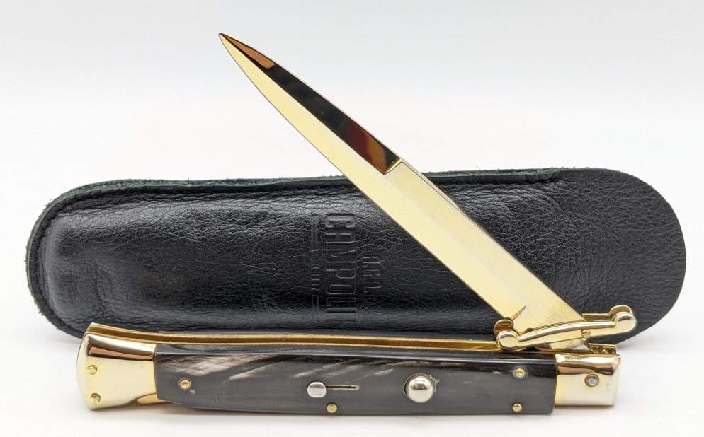 Frank B Italian Buffalo Horn Stiletto Switchblade (1 of 4)
