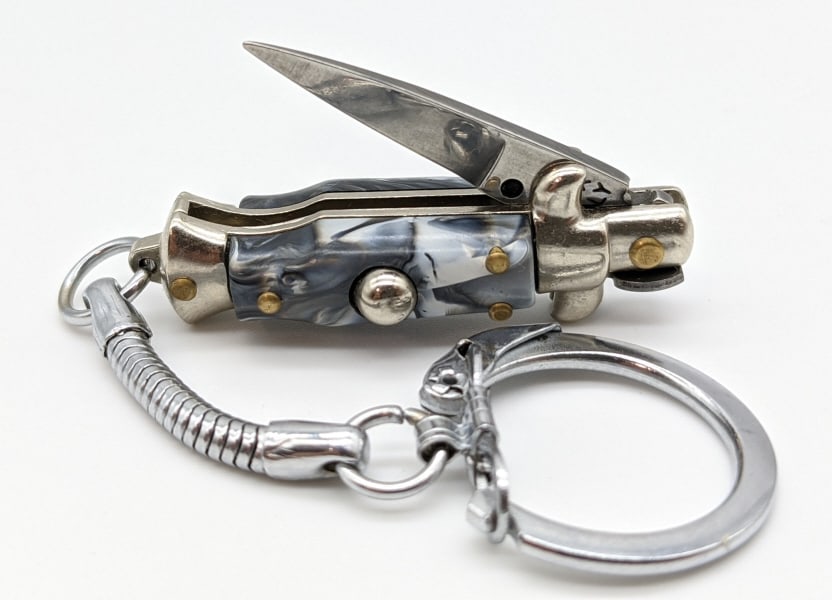 Inox Italian White Marble Mini Stiletto Switchblad (1 of 4)