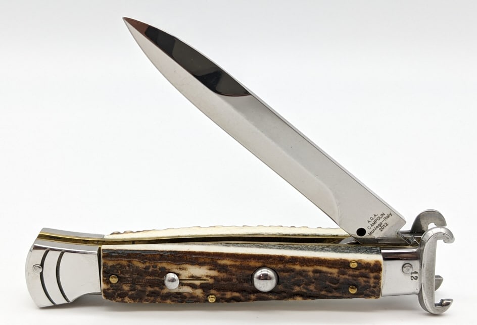 2012 A.G.A. Champolin Stag Stiletto Switchblade (1 of 4)