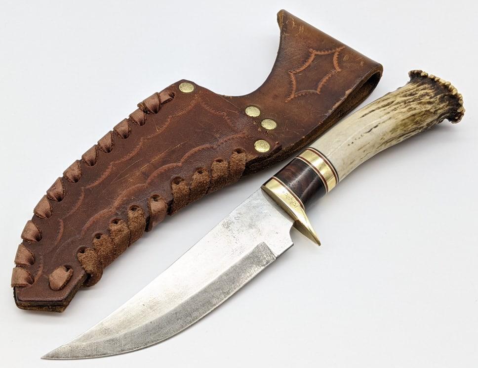 LJ Godby Crown Stag Fixed Blade Skinner w/ Sheath (1 of 9)