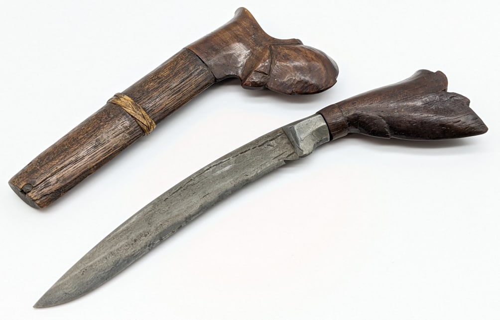 Early Malaysian Badek Knife w/ Wooden Sheath (1 of 7)