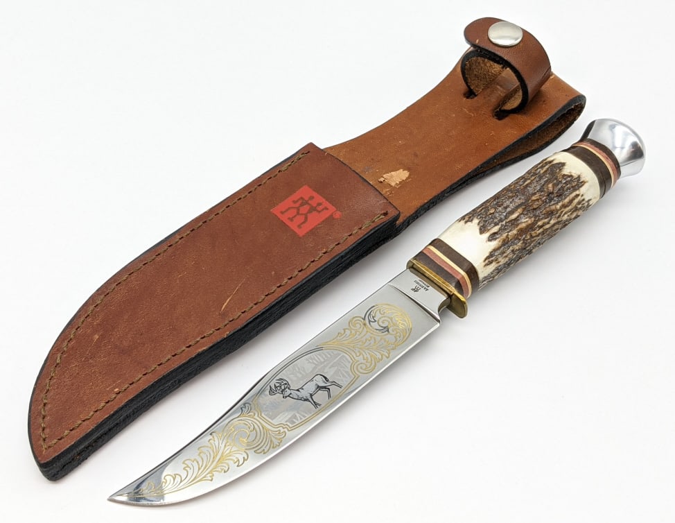 J.A. Henkles HK-504 Hunting Knife w/ Sheath (1 of 8)