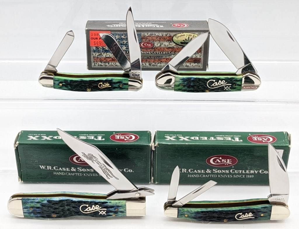 4 Case XX Kentucky Blue Grass Silver Script Knives (1 of 5)