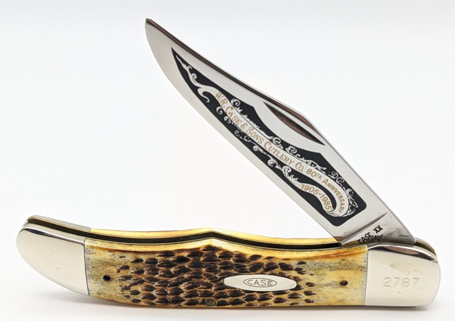 1985 Case XX 80th Anni 2nd Cut Stag Folding Hunter (1 of 5)