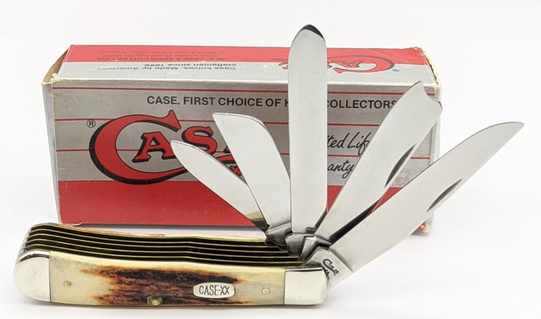 1996 Case XX The Beast Red Stag 5 Blade Trapper (1 of 5)