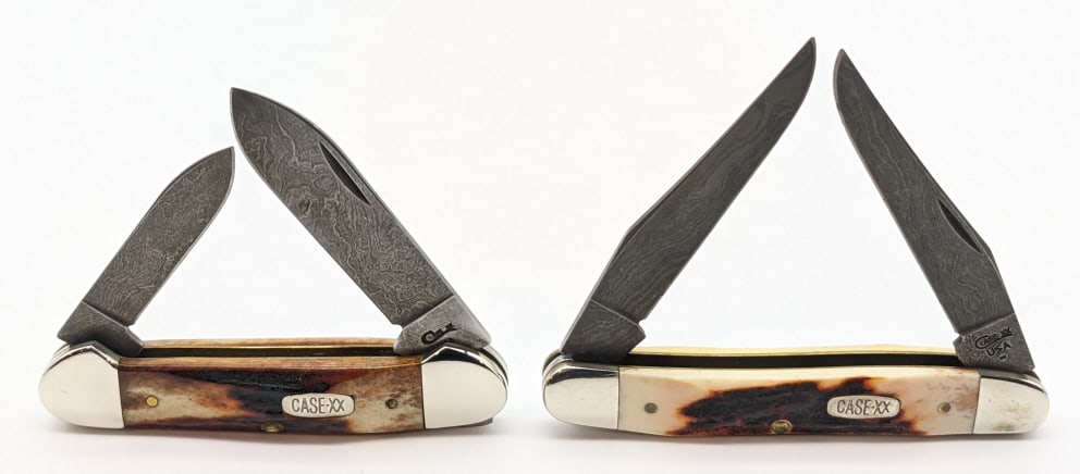 1998 Case XX Red Stag & Damascus Canoe & Muskrat (1 of 5)