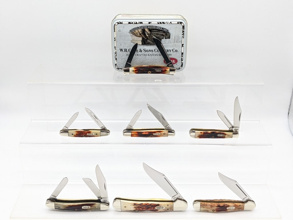 7) 1995-99 Case XX Genuine Red Stag Knives (1 of 8)