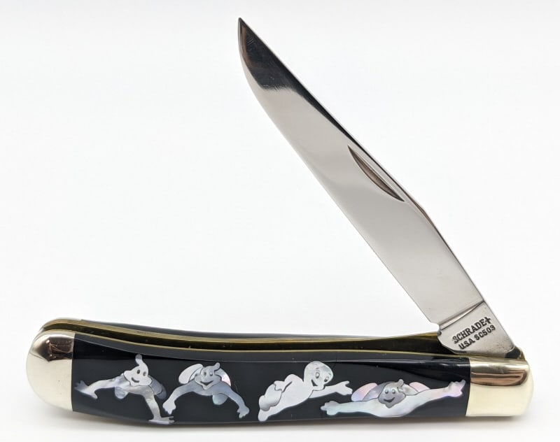 Schrade Custom Casper Halloween Linelock Trapper (1 of 4)