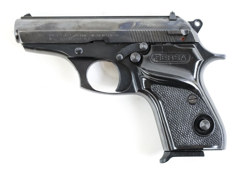 Bersa Model 383 .380 Auto Semi-Automatic Pistol: Bersa Model 383 semi-automatic pistol in .380 Auto. The blue finish pistol is in nice used condition and has a 3.5" barrel. SN: 108617. FFL transfer required. (395-9)