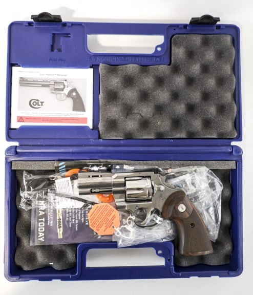 New In Case Colt Python .357 Magnum Revolver Auction