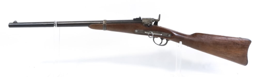 Civil War Joslyn Arms Model 1864 .52 Cal. Carbine: Civil War Joslyn Srms Stonington, Conn. Model 1864 breech loading single shot carbine in .52 caliber riimfire. The carbine has a 22" barrel with a good bore and strong rifling. The condition is good w