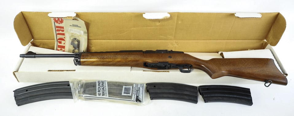 Ruger Mini-14 .223 Rem. Semi-Auto Ranch Rifle: Ruger Mini-14 semi-automatic ranch rifle in .223 Rem. The rifle has a 18.25" barrel with a clean bore and great rifling. The rifle is in like new condition in the original Ruger box. Comes with scope 