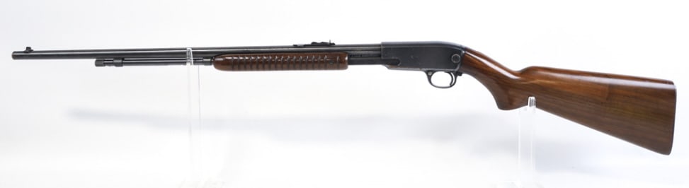 Winchester Model 61 .22 S-L-LR Pump Action Rifle: Winchester Model 61 pump action rifle in .22 S-L-LR. The rifle has a 24" barrel, bore needs cleaning and rifling is decent. It is in good condition with some wear and surface rust. SN: 107974. FFL tra