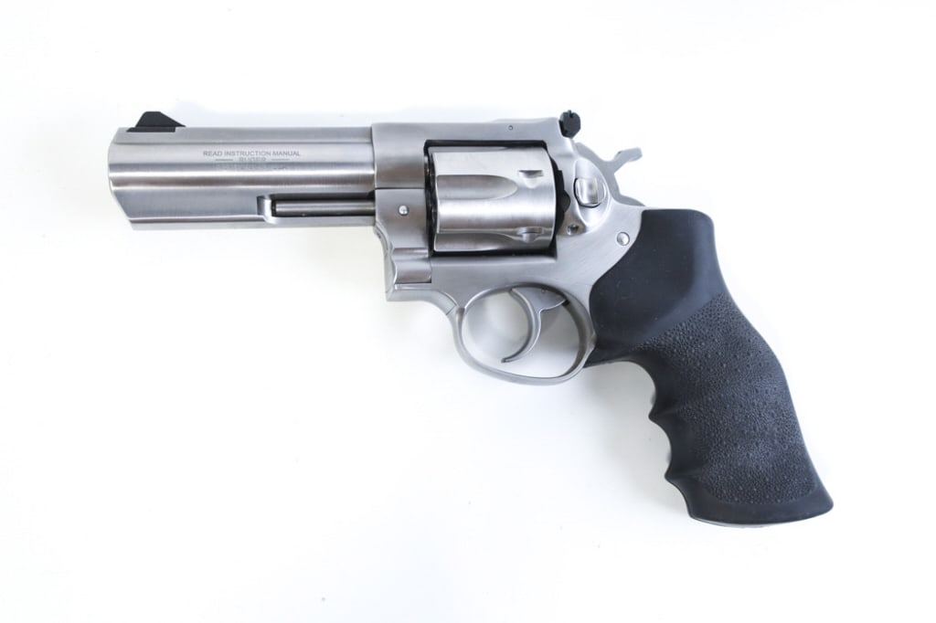 Ruger GP100 .357 Magnum Six-Shot Revolver: Ruger GP100 six-shot revolver in .357 Magnum. The stainless revolver has a 4.2" barrel and is in very nice used condition. SN: 176-94987. FFL transfer required. (601-9)