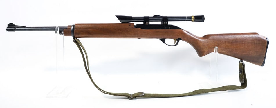 Marlin Model 99 M1 .22 LR Semi-Automatic Rifle: Marlin Model 99 M1 semi-automatic rifle in .22 Long Rifle. The rifle has a 18" barrel and is in nice used condition. Comes with Marlin Micro-Vue 4x scope. No serial number. FFL transfer required. (100