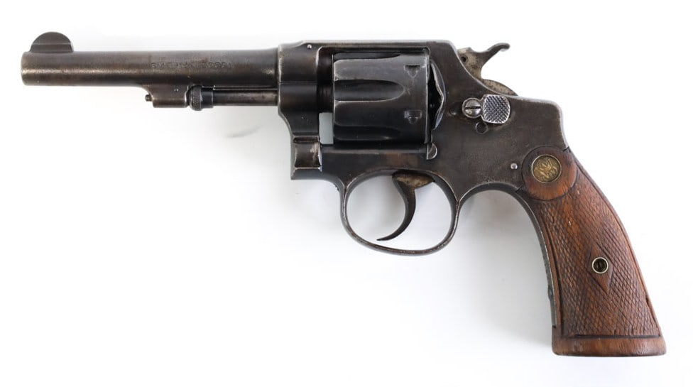 Smith & Wesson .32 Long Six-Shot Revolver: Smith & Wesson 6-shot revolver in .32 Long. The revolver has a 4.25" barrel and is in fair used condition. SN: 261983. FFL transfer required. (886-9)