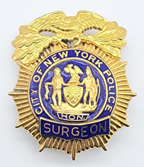 NY New York Police Captain Badge Solid Copper Replica