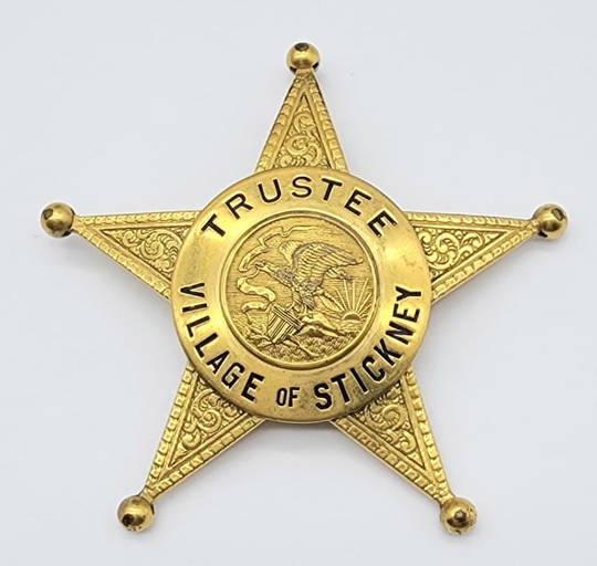 Obsolete Village Of Stickney Trustee Badge