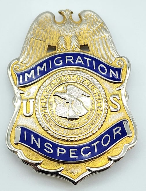 Obsolete Us Immigration Inspector's Badge