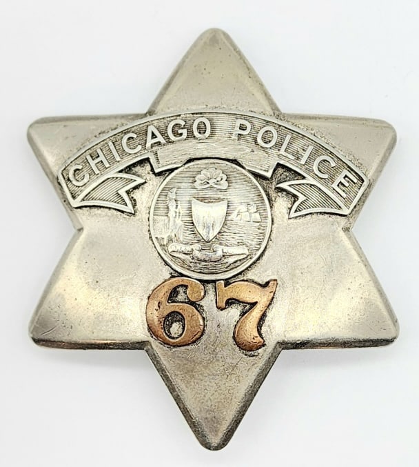 Early Obsolete Chicago Police Pie Plate Badge Auction