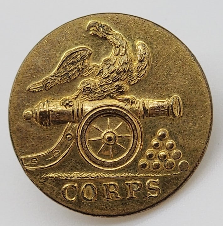 Civil War Artillary Eagle & Cannon Button: Civil War Artillary Eagle & Cannon Button. Button is in nice condition and is backmarked W.H. Jones & Co. Extra.