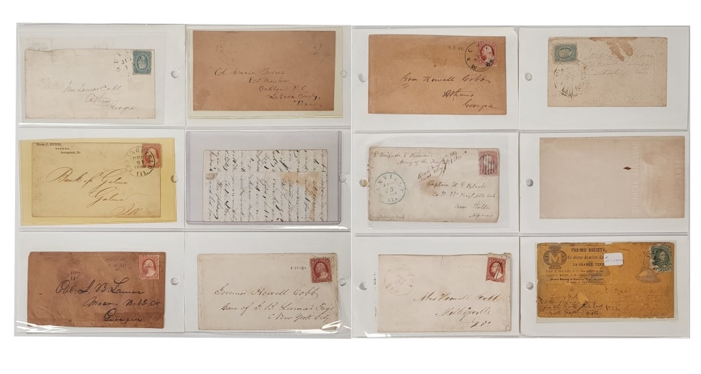 12) Civil War Era Confederate & Union Covers: 12) Civil War Era Confederate & Union Covers. Covers are from various states in the Confederate & Union Army, and have various priced stamps, and unique writing.